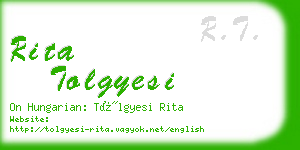 rita tolgyesi business card